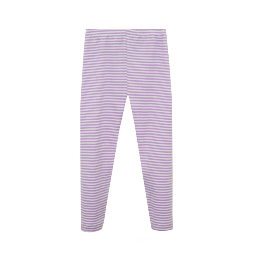 Purple Knit Stripe Leggings