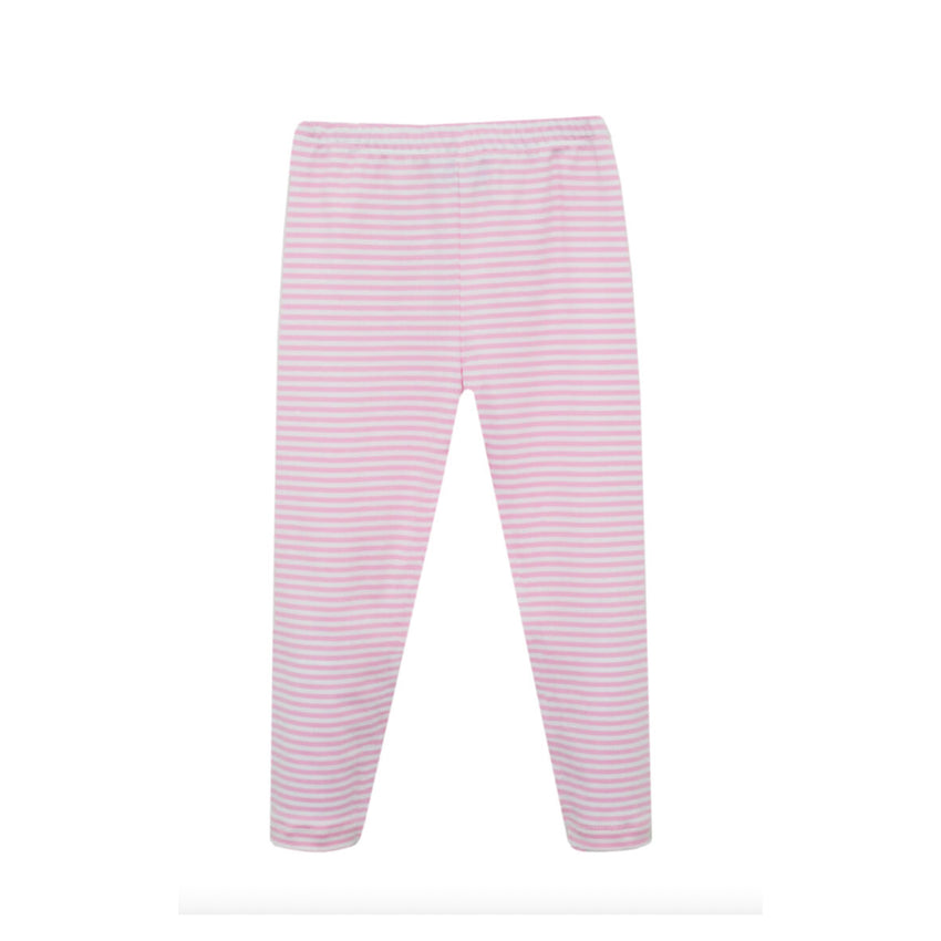 Pink Knit Stripe Leggings