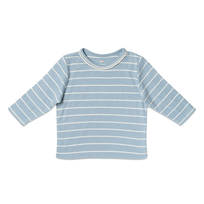 Edward Baby T-Shirt Dusty Blue Stripe