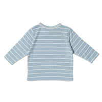 Edward Baby T-Shirt Dusty Blue Stripe