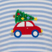 Christmas Tree Car Blue Knit T-Shirt