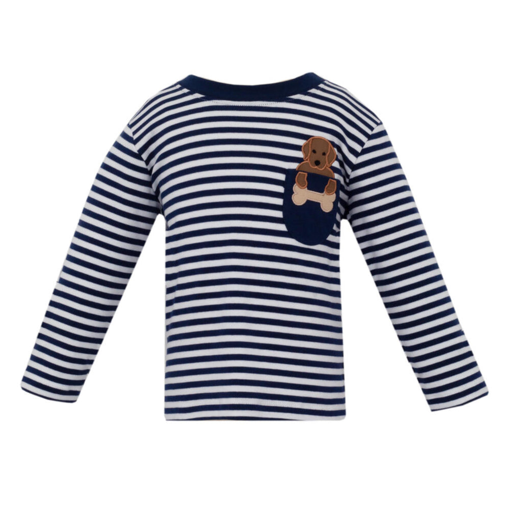 Lab Puppy Navy Stripe Knit T-Shirt