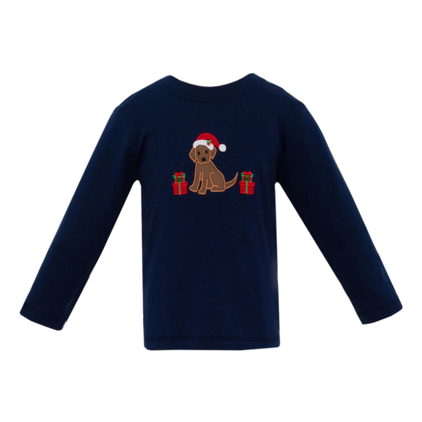 Chistmas Puppy Navy Blue T-Shirt