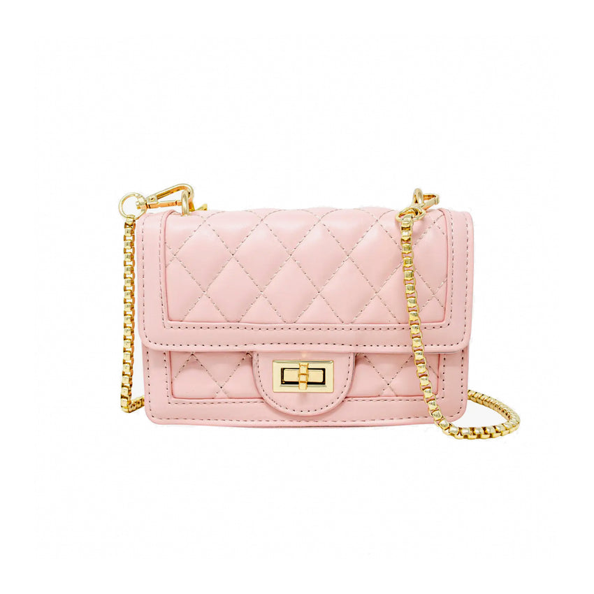 Classic Quilted Flap Handbag in Parisian Pink