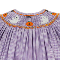 Halloween Ghost Purple Gingham Bloomer Set