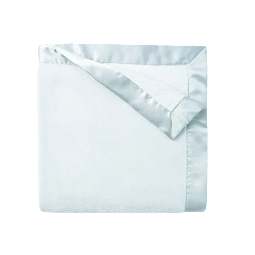 Blue Fleece Satin Trim Blanket