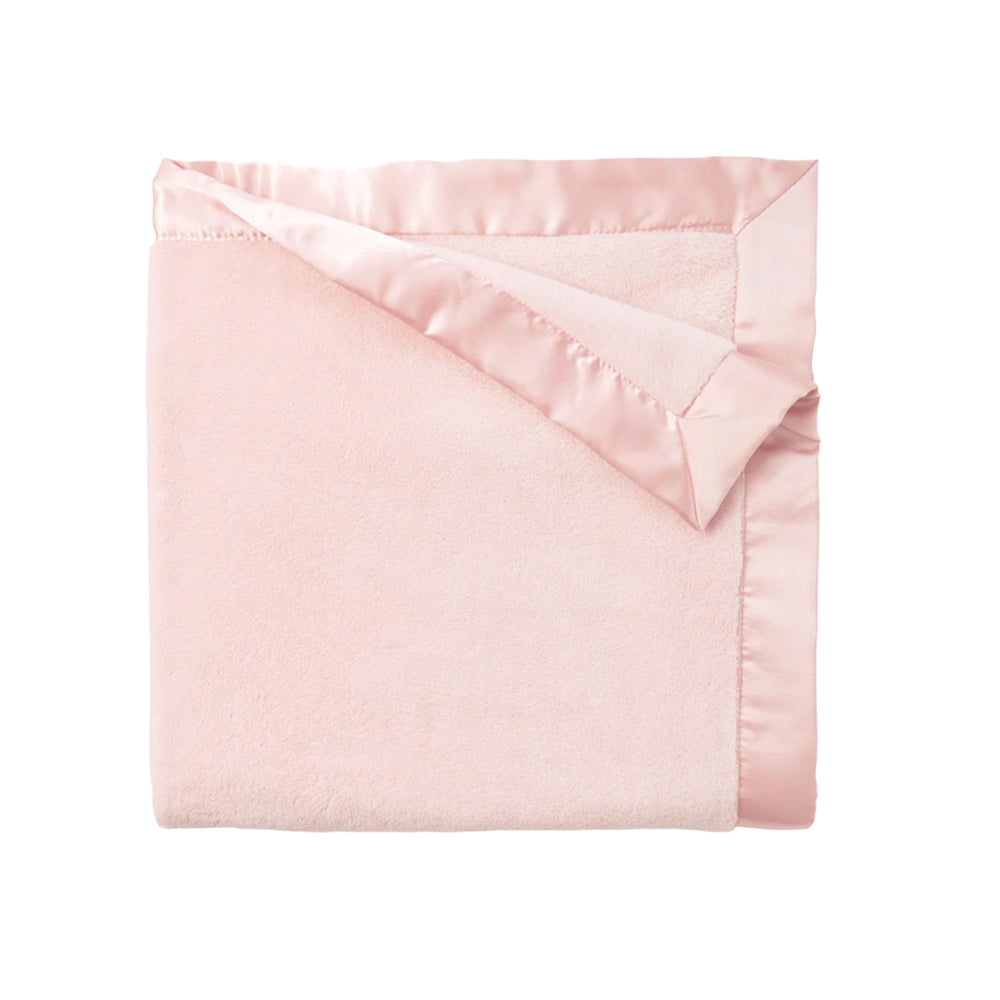 Light Pink Fleece Satin Trim Blanket