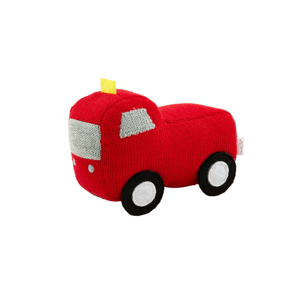 Fire Truck Knit Rattle