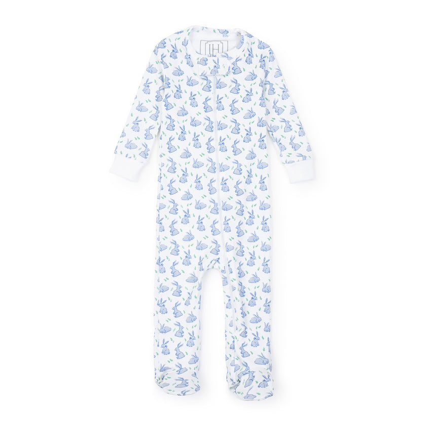 Parker Bunny Hop Blue Zipper Pajamas