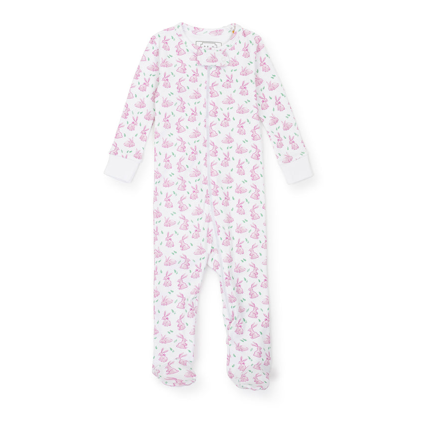 Parker Bunny Hop Pink Zipper Pajamas