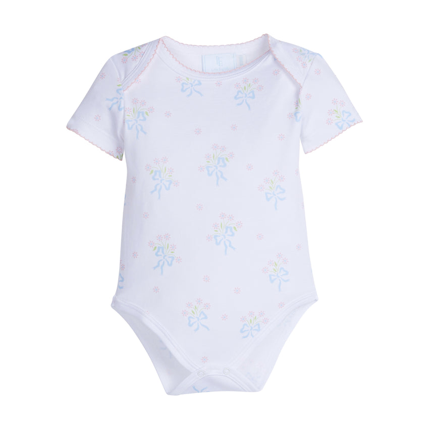 Blue Bow Bouquet Printed Onesie