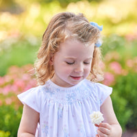 Blue Bow Bouquet Smocked Bishop Dress