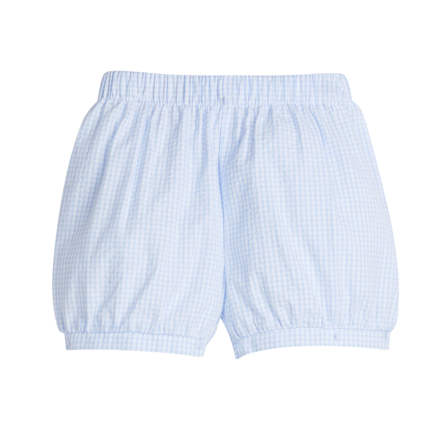 Light Blue Mini Gingham Banded Short