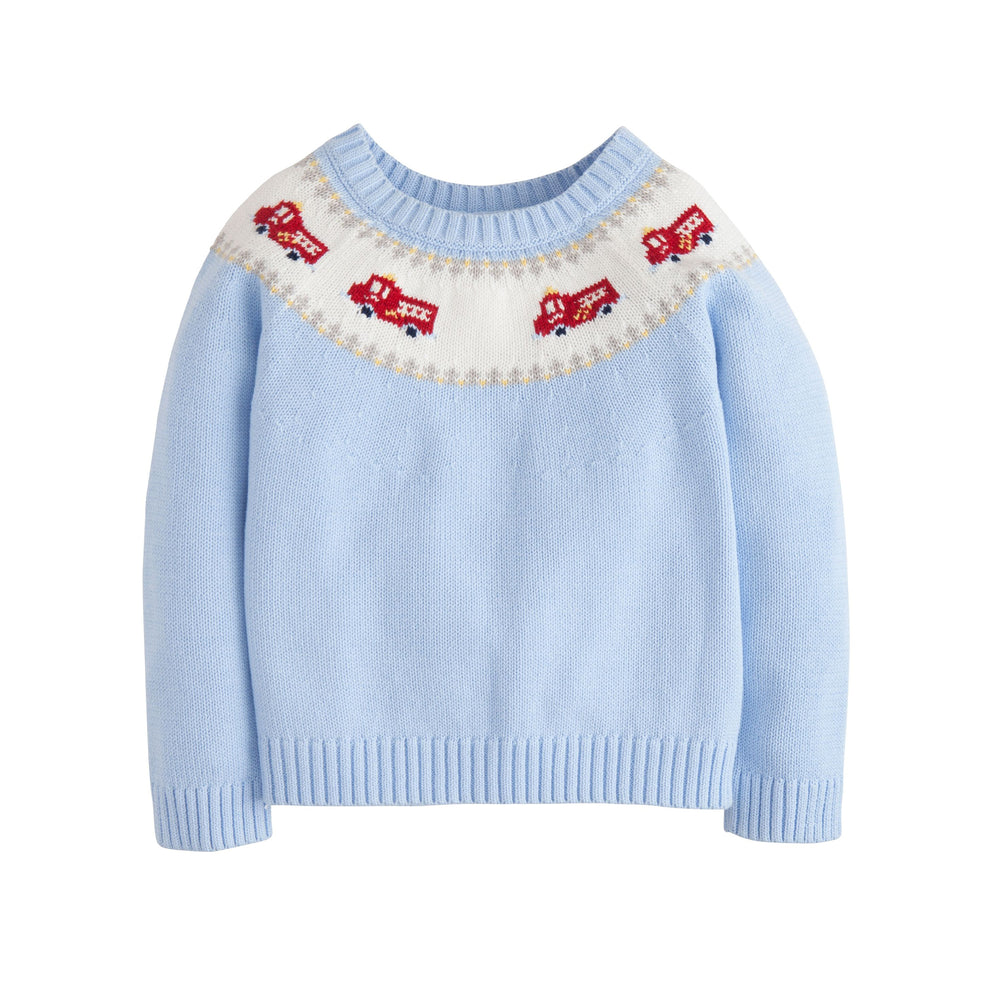 Fire Truck Fair Isle Sweater