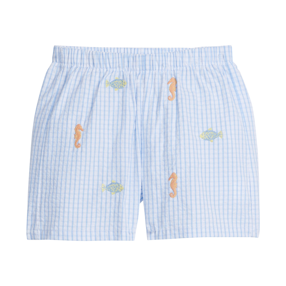 Fish Embroidered Basic Short