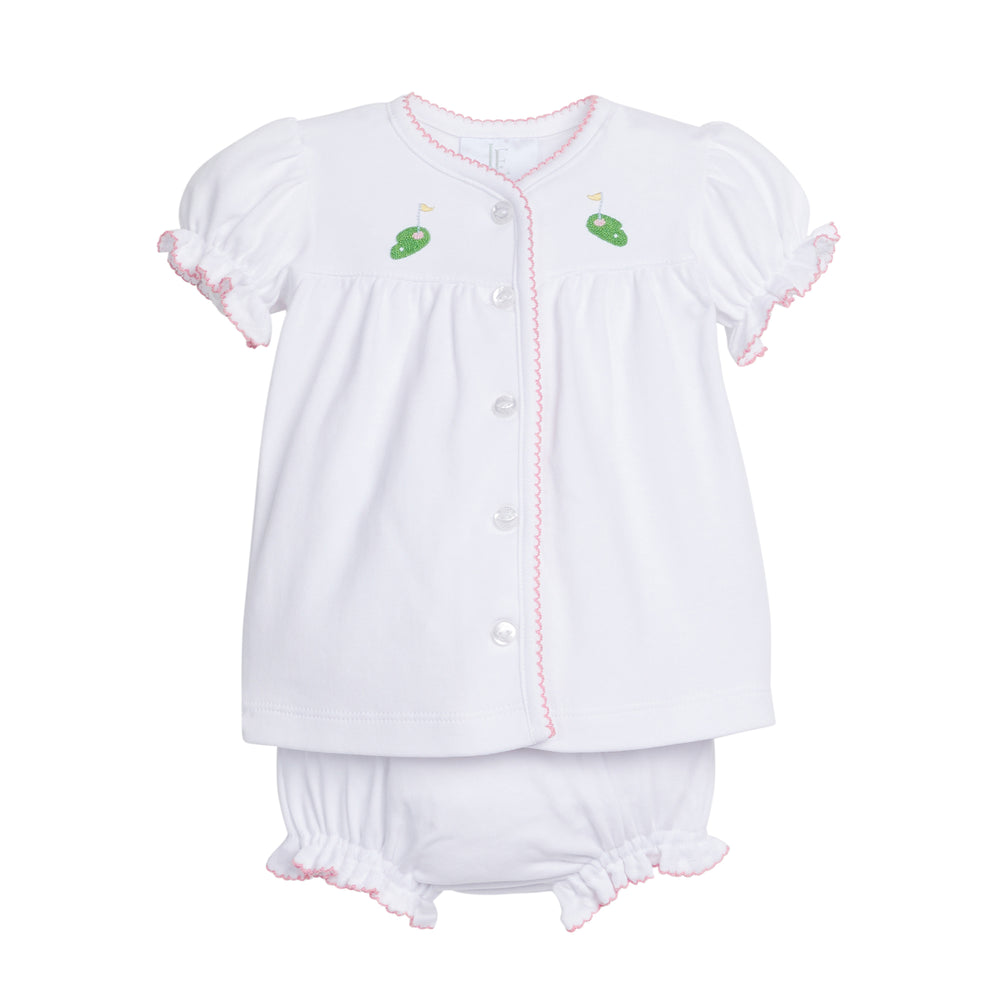 Pink Golf Pinpoint Layette Knit