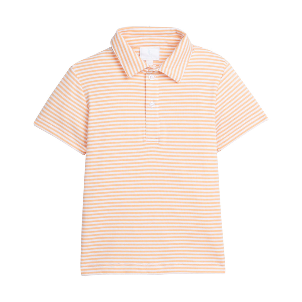 Melon Stripe Short Sleeve Polo