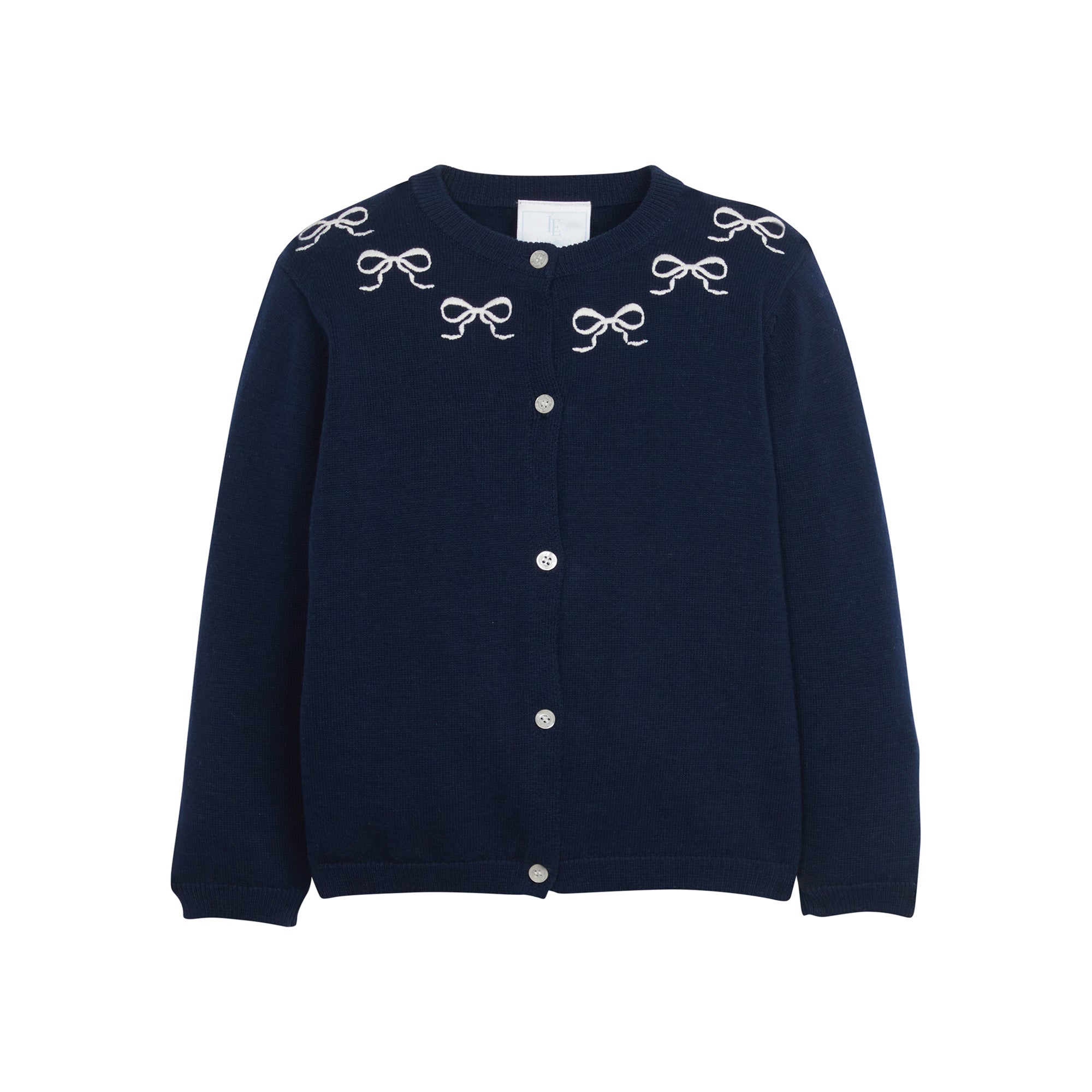 Navy Bows Embroidered Cardigan