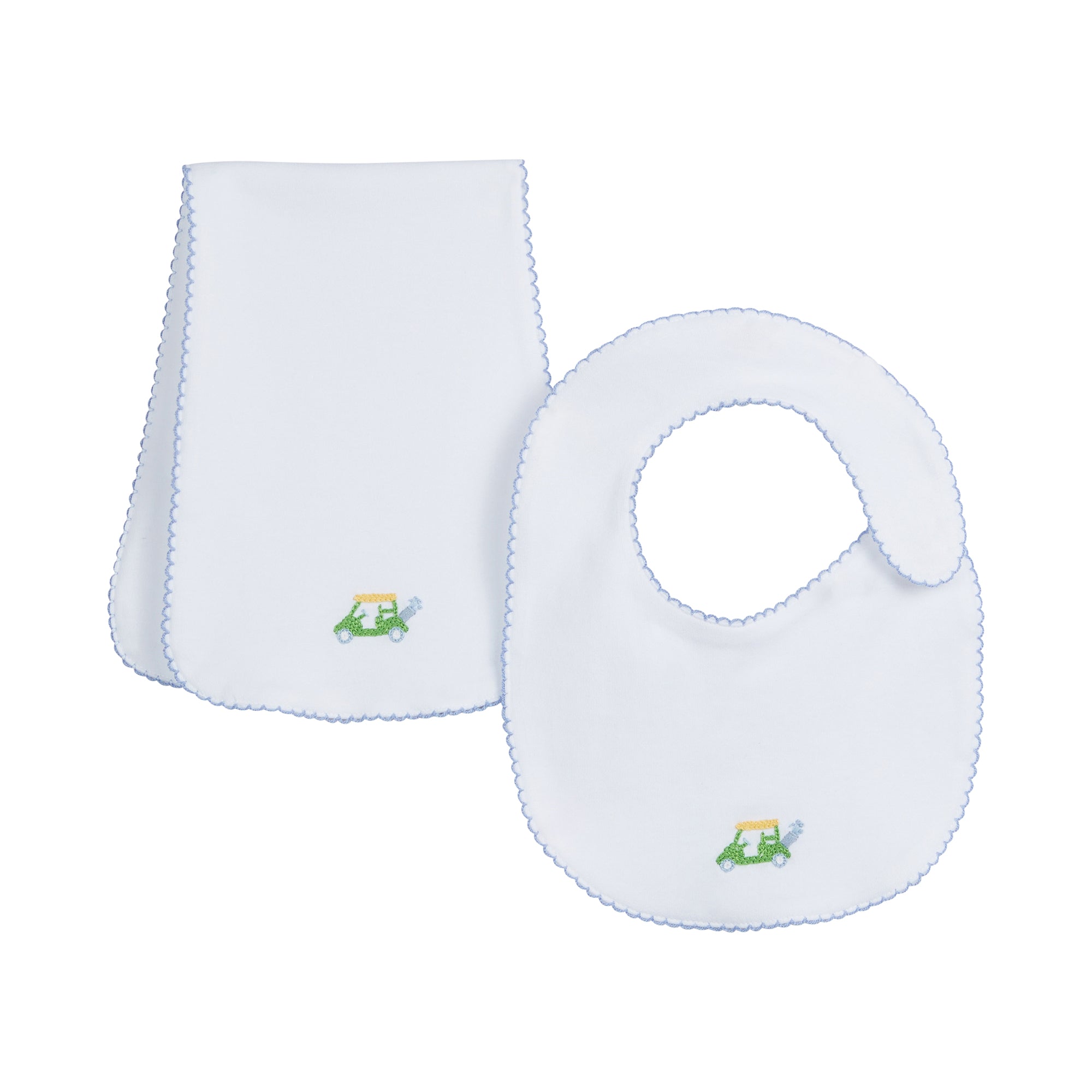 Golf Cart Pinpoint Bib n Burp Set