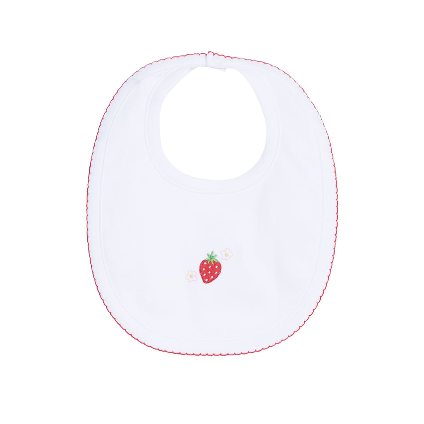 Strawberry Embroidered Bib