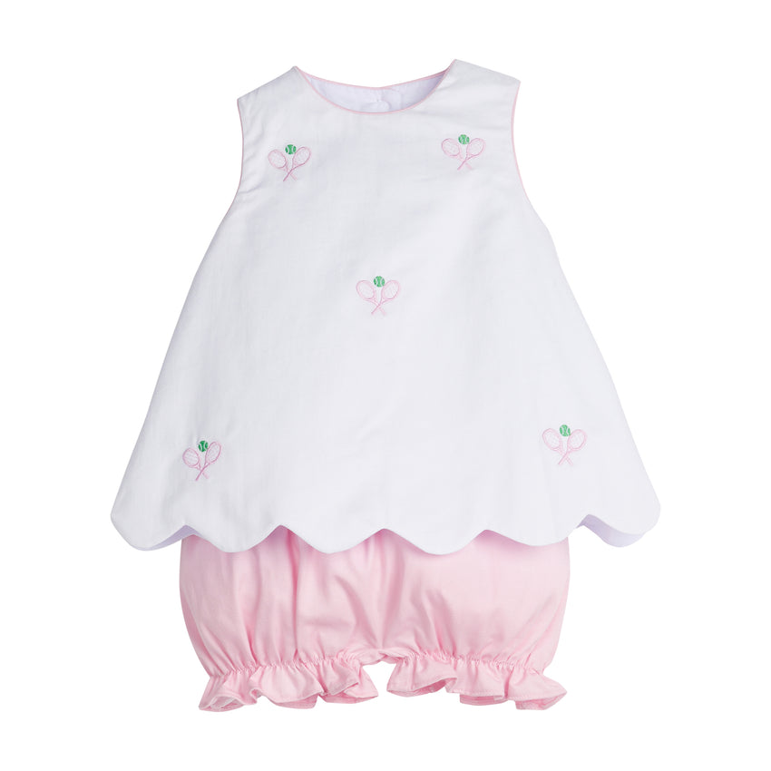 Embroidered Bow Back Bloomer Tennis Set