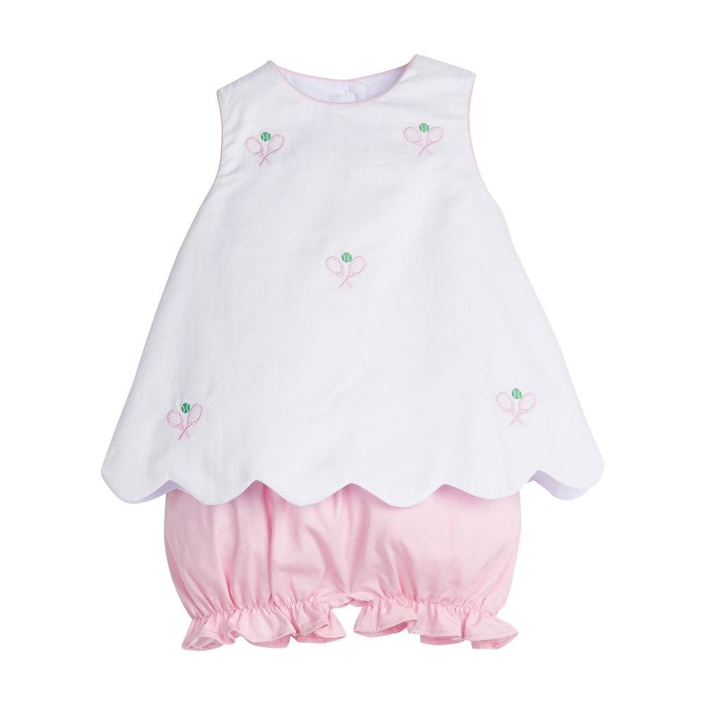 Embroidered Bow Back Bloomer Tennis Set