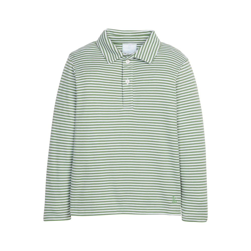 Watercress Stripe Long Sleeve Polo