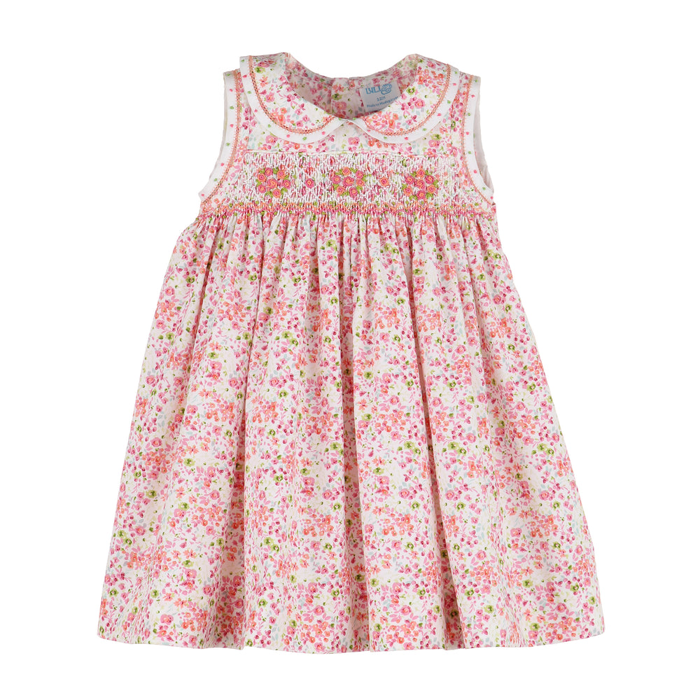 Berry Bouquet Smocked Dress in Fuschia