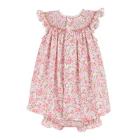 Berry Bouquet Smocked Bishop Dress in Fuschia