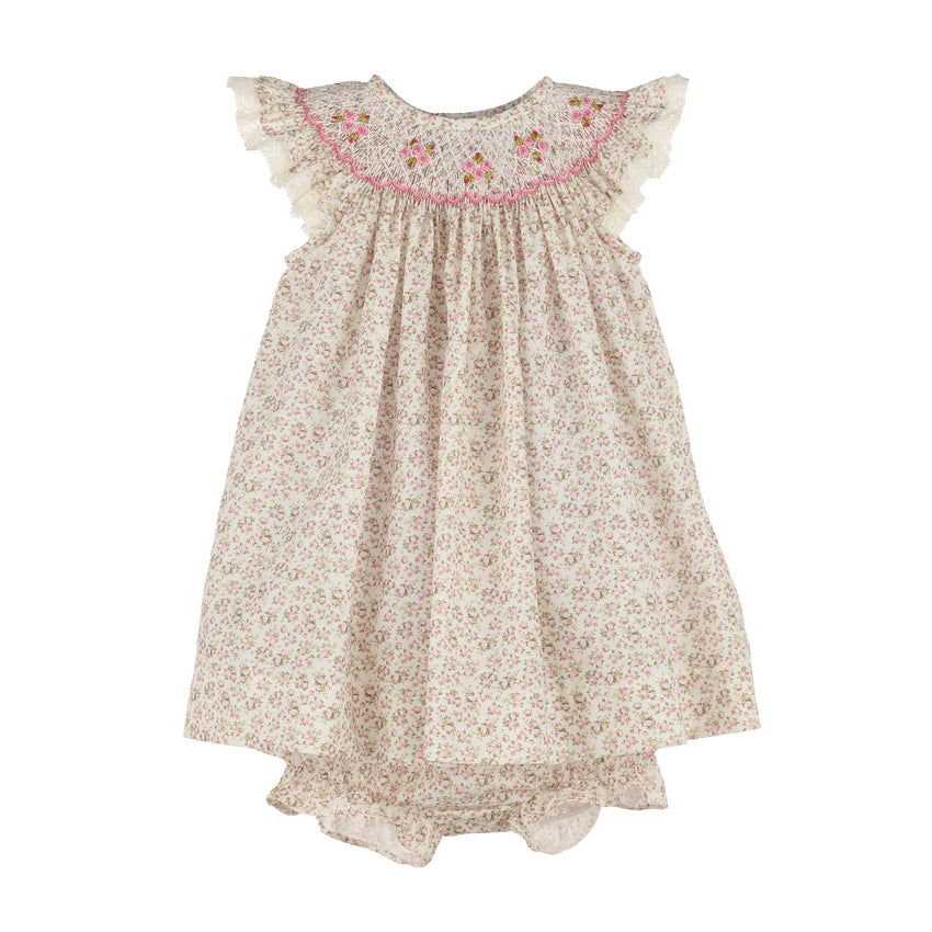 Tea Roses Smock Bishop Dress