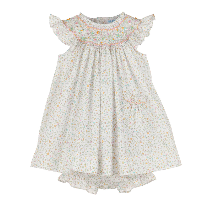 Floral Vine Smock Bishop Dress