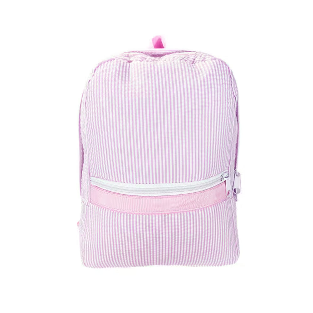 Personalized Pink Seersucker Backpack