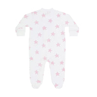 Pink Stars Zipper Footie