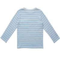 Edward T-Shirt Dusty Blue Fine Stripe