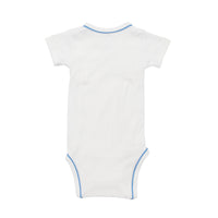 Short Sleeve Crossbody Onesie Blue Piping