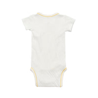 Short Sleeve Crossbody Onesie Yellow Piping