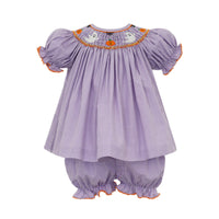 Halloween Ghost Purple Gingham Bloomer Set