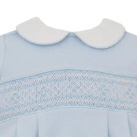 Smocked Blue Knit Short Bubble