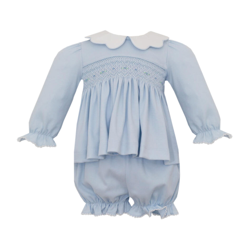 Lucia Light Blue Knit Bishop Bloomer Set