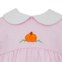 Pumpkin Pink Knit Gingham Dress