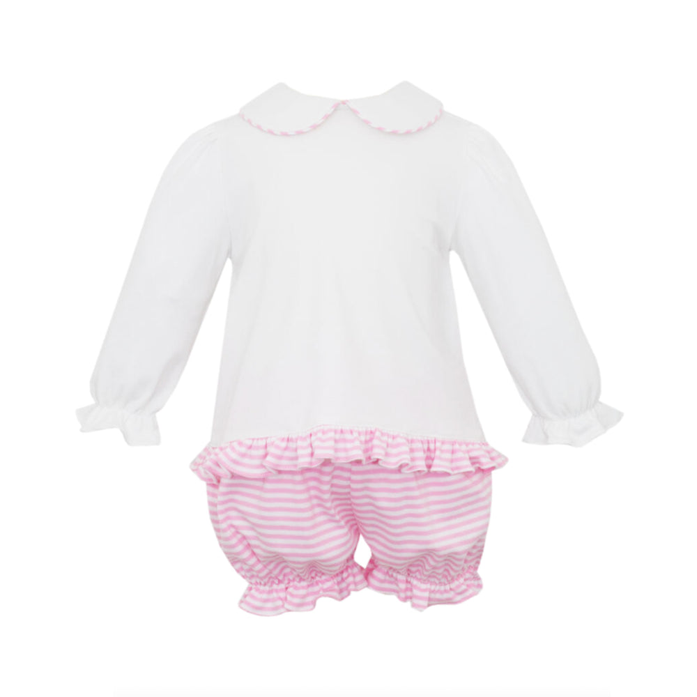 Pink Stripe Knit Bloomer Set