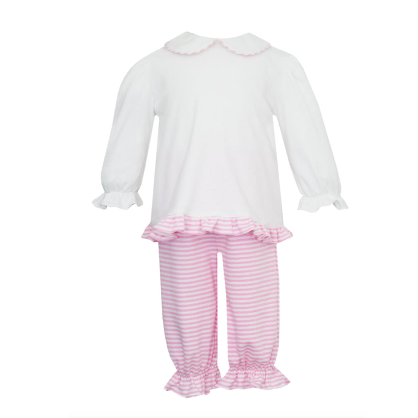 Pink Stripe Knit Long Sleeve Pant Set