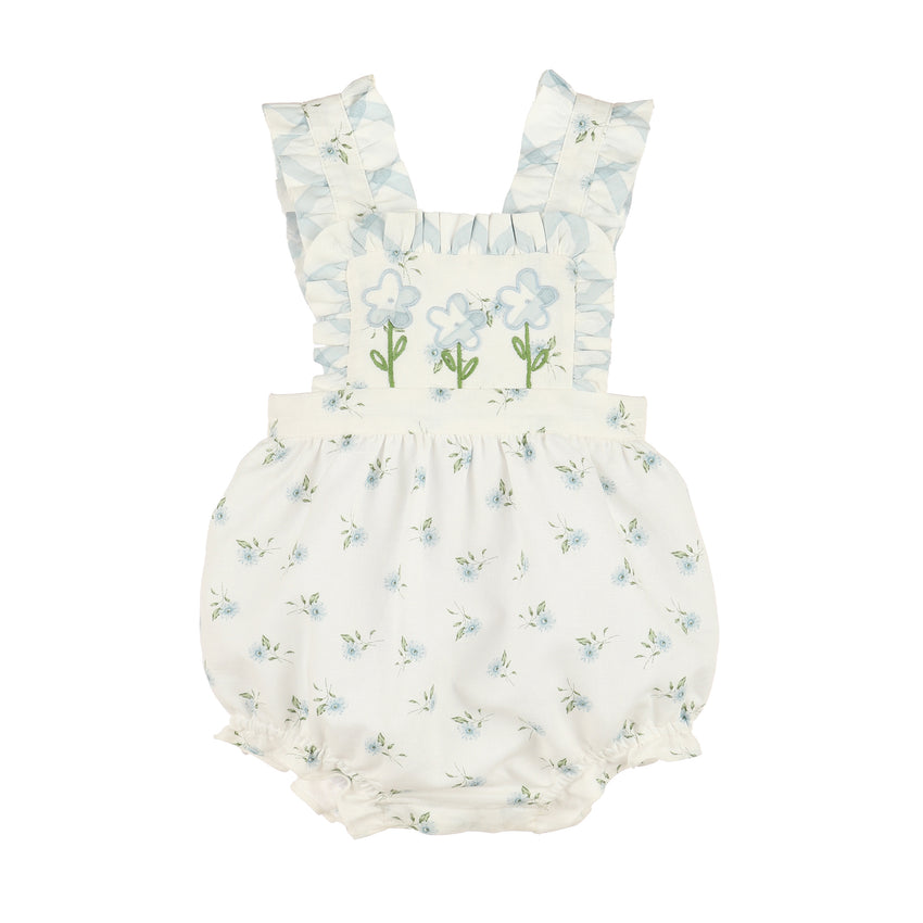 Watercolor Blue Flora Sunsuit