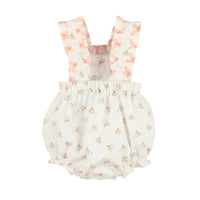 Watercolor Peach Flora Sunsuit