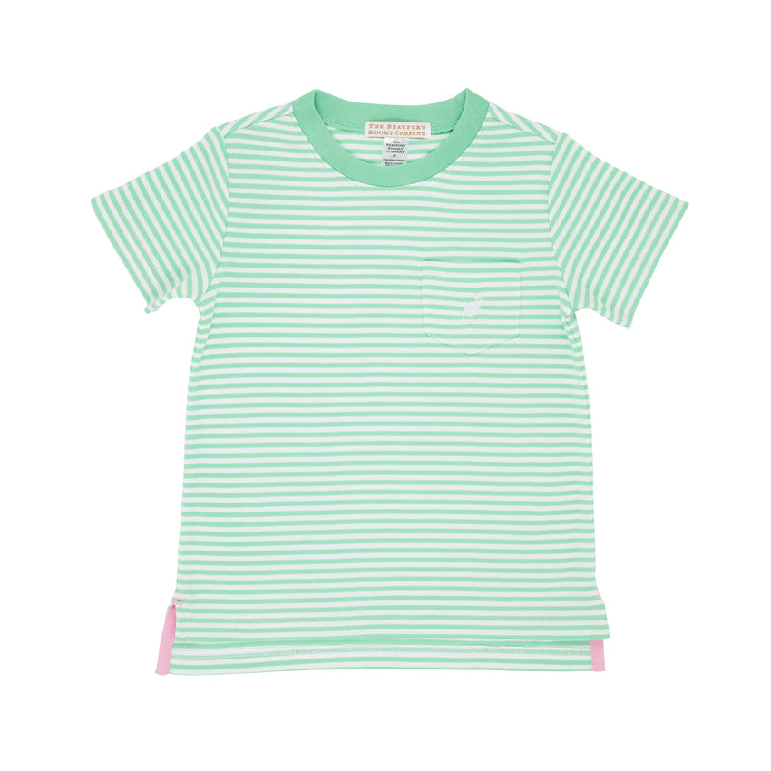 Grace Bay Green & White Stripe Crewneck