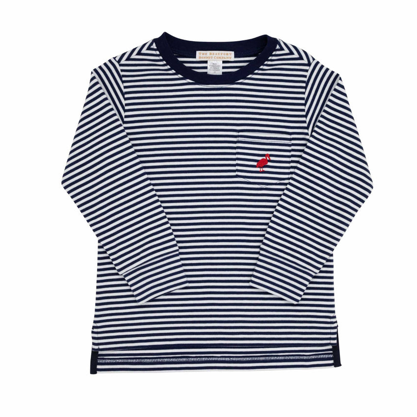 Nantucket Navy Stripe Long Sleeve Carter Crewneck