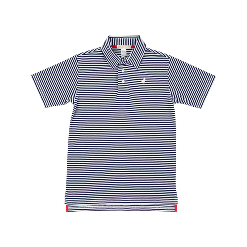 Prim and Proper Nantucket Navy Stripe Polo