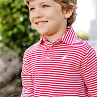 Prim and Proper Polo Richmond Red Stripe