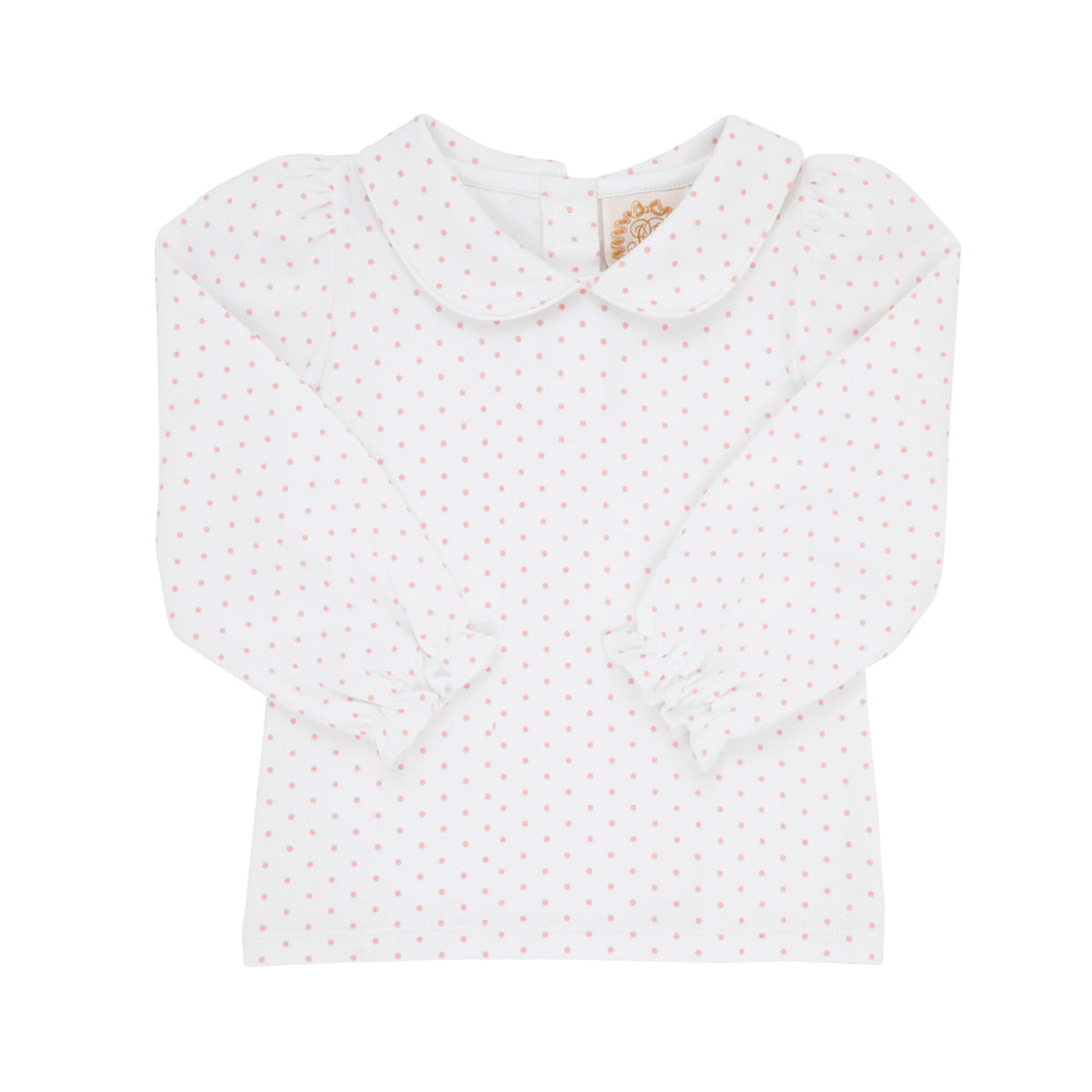 Maude's Peter Pan Shirt in Sandpearl Pink Microdot