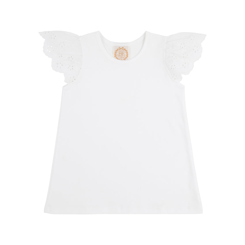 Ellen's Eyelet Top in Worth Ave White